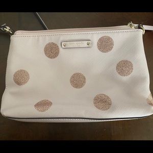 Kate Spade pink glitter polka dot crossbody bag
